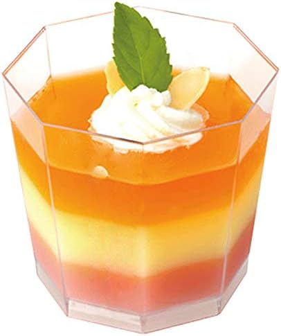 Foraineam 100 Pack 5.4 oz. Clear Plastic Dessert Cups with 100 Spoons Disposable Reusable Appetizer Cups Serving Bowl for Parties, Weddings and More