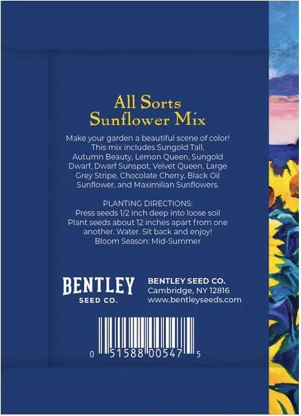 Love is All You Need - 25 Assorted Sunflower Packets for Planting, Helianthus Flower Seeds, Beautiful Valentine's Day Gift, Bentley Seed Co.