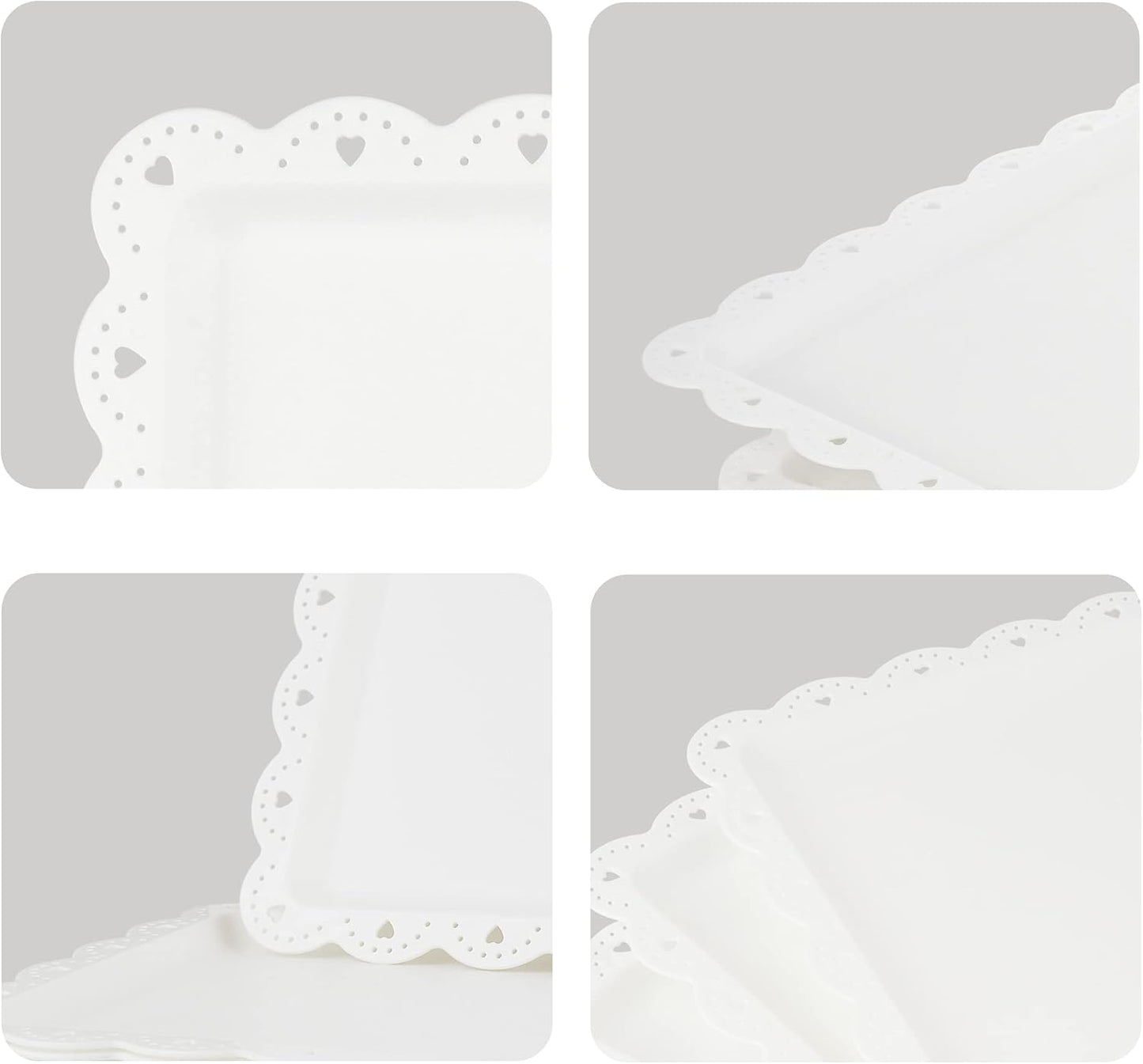 NWK 5 Piece Dessert Table Display Set with 2xLarge 3-Tier Cake Stand/Cupcake Stands, 3X Appetizer Trays Perfect for Wedding Birthday Baby Shower Tea Party