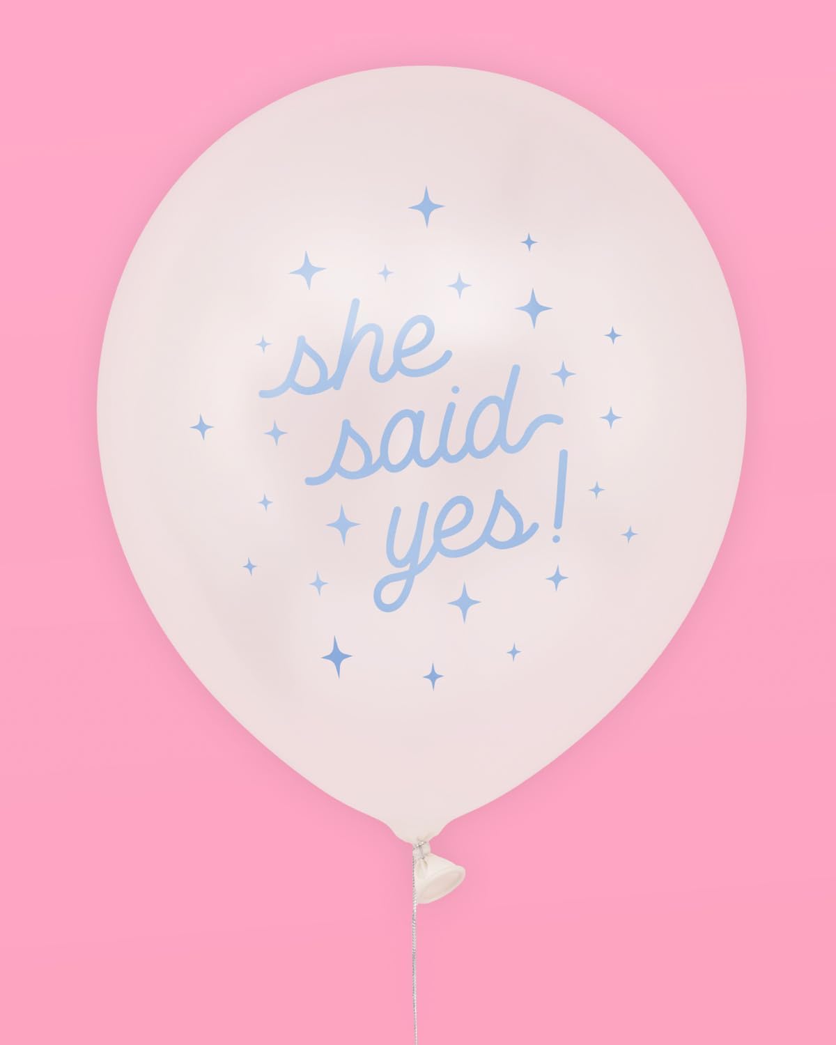 xo, Fetti Engagement Party Balloon Set | 20 pcs | Printed White + Blue She Said Yes Latex Bachelorette Decorations, Blue Engagement Party Decor, Proposal Photo Backdrop, Pearl Bridal Supplies