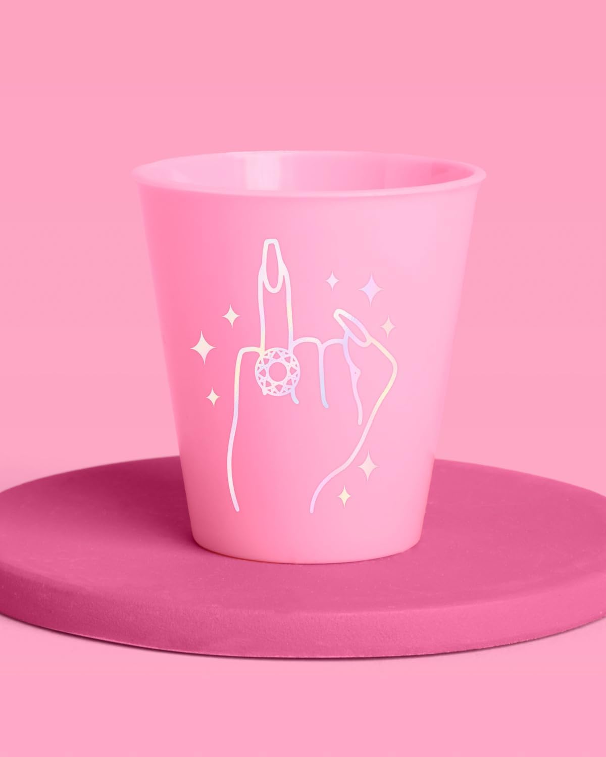 xo, Fetti Pink She Said Yes Shot Glasses - 12 Disposable 2 oz Cups | Ring Finger Bachelorette Decorations, Bridesmaid Drinkware, Engaged Drinkware