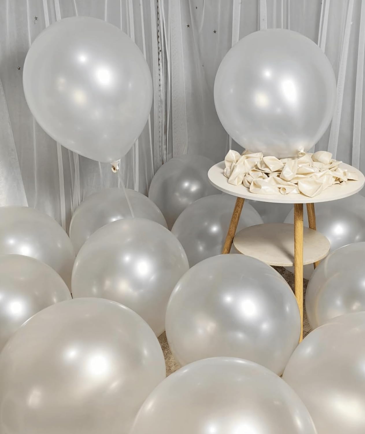 90 Pack White Pearl Balloons 18 inch Pearl White Latex Party Balloon Bulk for Various Party Events Decorations