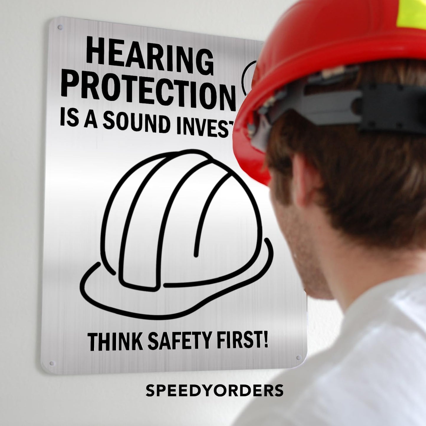 Custom Outdoor Aluminum Signs, Personalized Business Signs, Waterproof Silver Brushed Metal 10x7 In