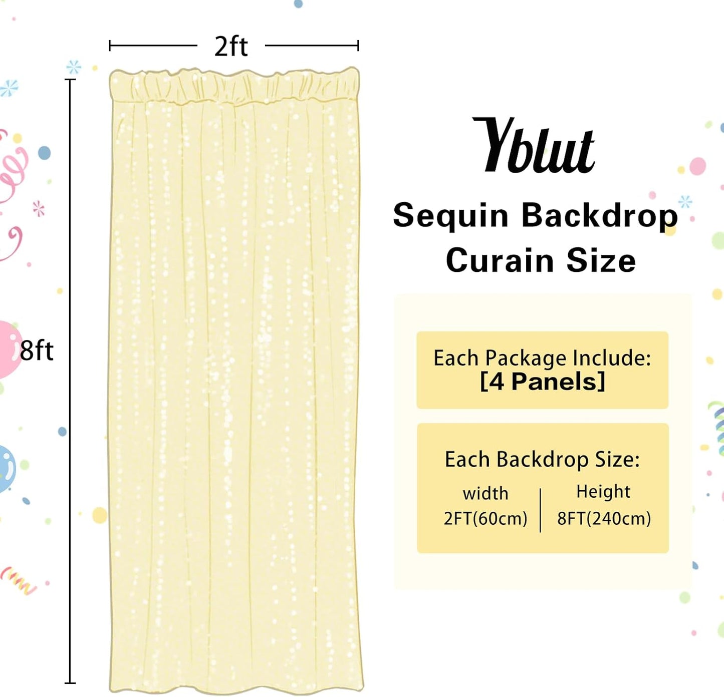 Pink Sequin Backdrop Curtain 4 Pieces 2FTx8FT Glitter Photography Backdrop for Party Wedding Birthday Christmas Decorations