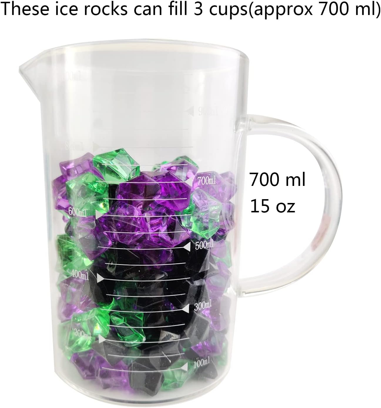 HappyFiller Halloween Decoration Fake Ice Rocks Crystal Cubes Stones for Vase Fillers,Party Decor, Crafts,Pirate Treasure Jewels Plastic Gemstone,Table Scatters,Mix Purple Green Black,15 OZ