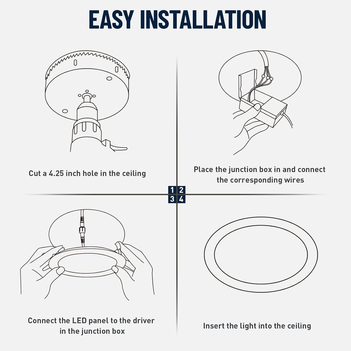 12 Pack Recessed Lighting 4 Inch with Junction Box, 5CCT 4 Inch Brushed Nickel LED Recessed Lights Dimmable 2700K-6000K, 9W 700lm Ultra Thin Recessed Lighting - ETL and Energy Star Certified