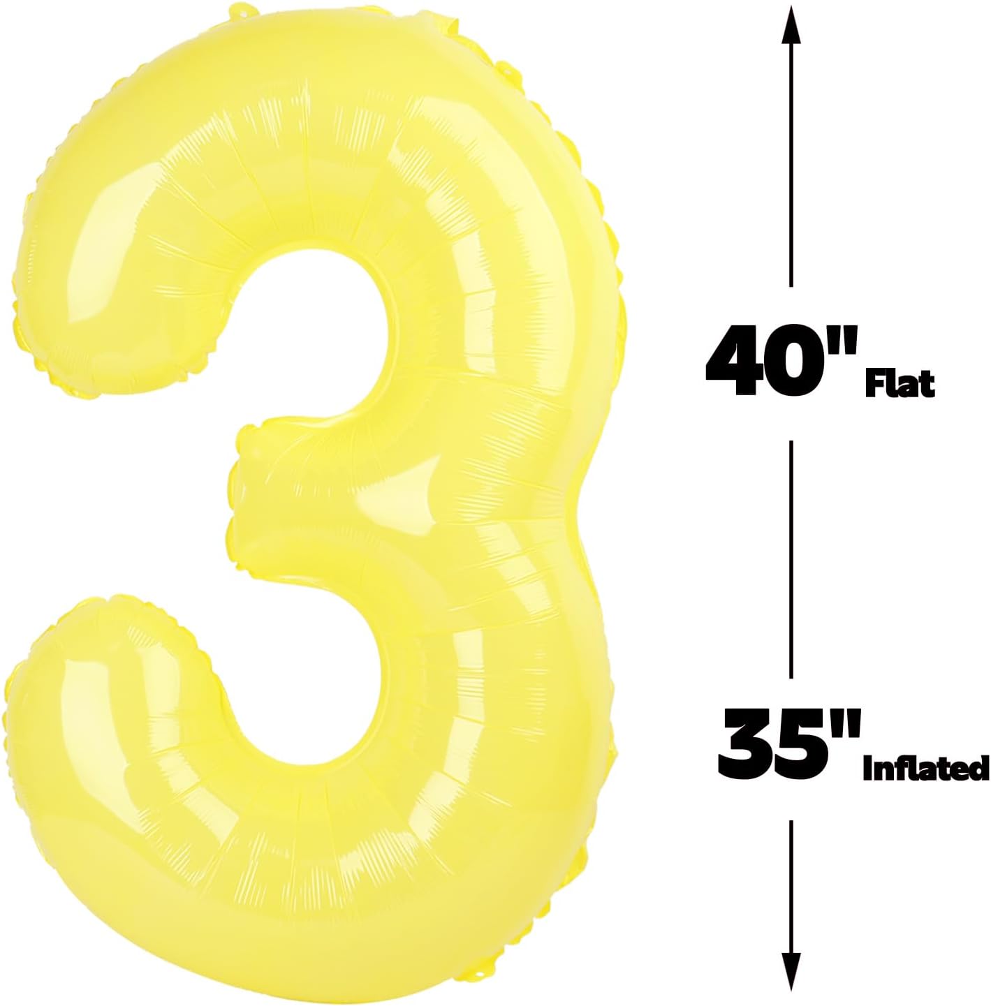 Number Balloon 3 Yellow Macaron