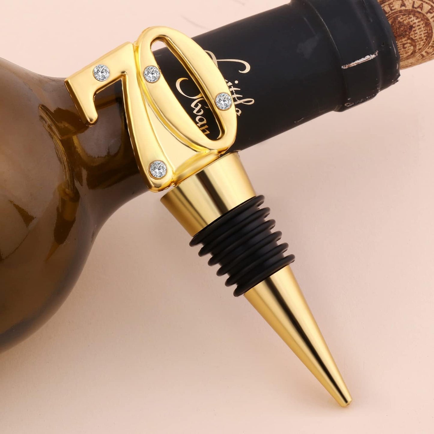 24 Pack 70th Birthday Party Favors For Guests-70 Years Old Wine Bottle Stopper With Gift Box For 70th Wedding Anniversary Souvenirs Party Favor Decoration