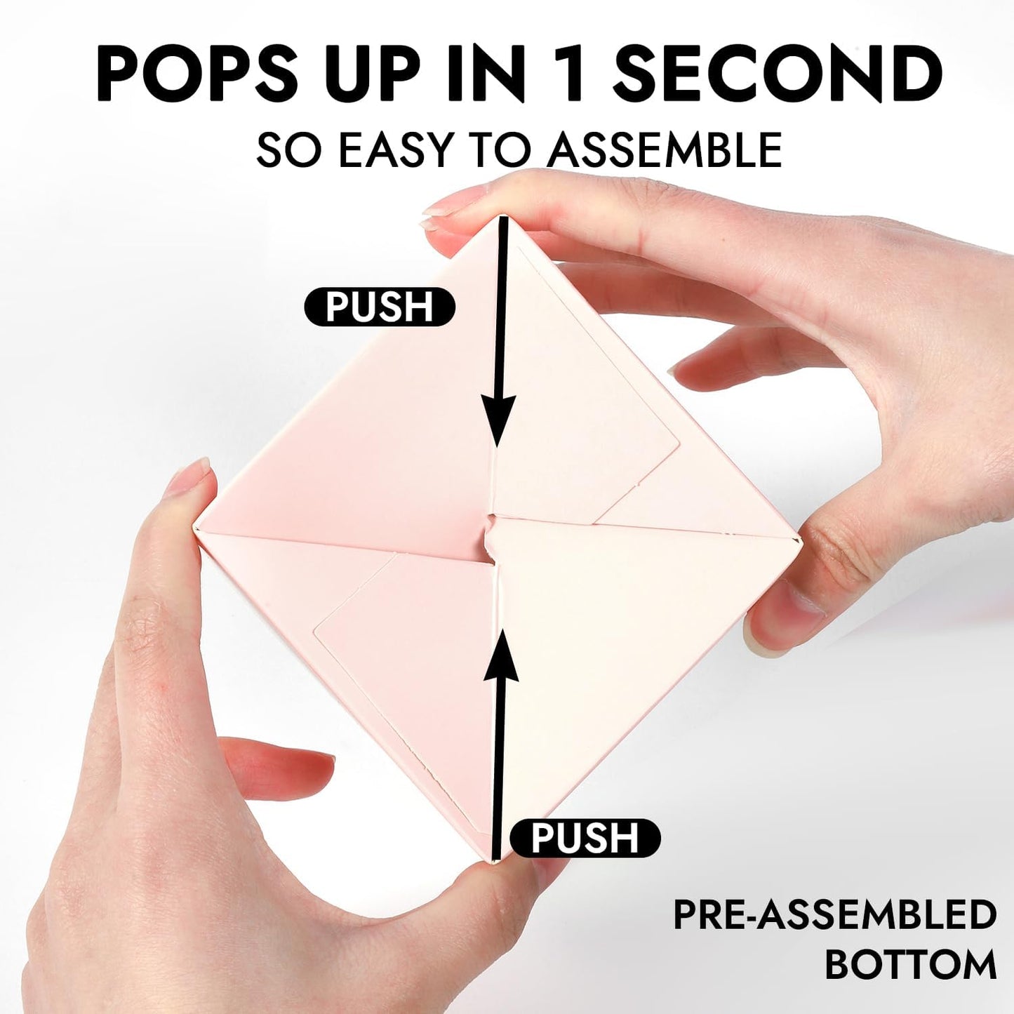 JCD 120 Pcs Individual Pink Cupcake Box with Insert, Cupcake Boxes Auto-pop up Individual Cupcake Container Brown PINK 3.5" x 3.5" x 3.5" Single Cupcake Boxes(Pink/120Pcs)