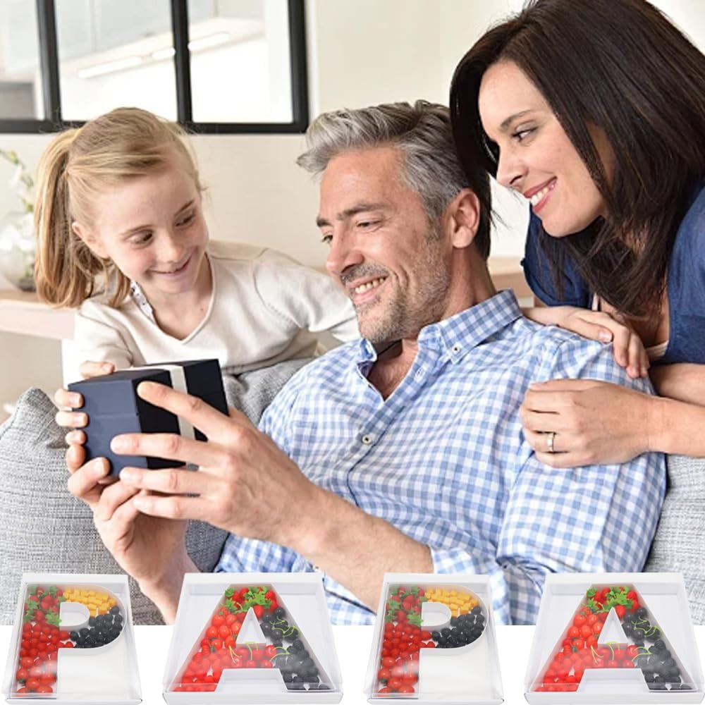 12" Fillable Cardboard Letter Charcuterie Gift Cupcake Box With Cover Sweets Packaging (P)