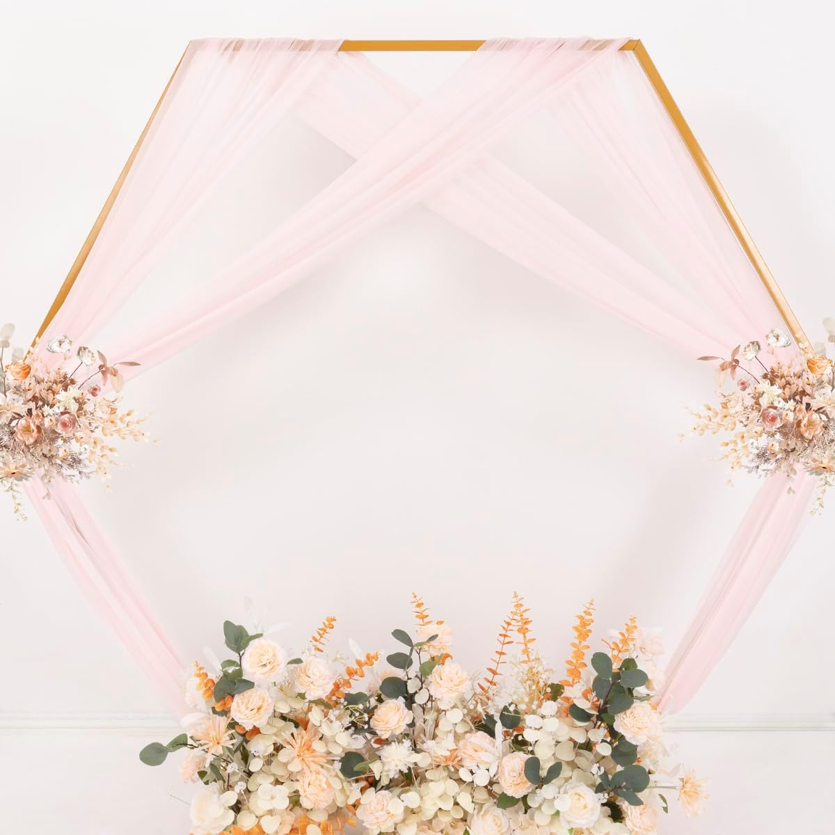 MLMC Blush Pink Wedding Arch Draping Fabric 1 Panel 29" x 20 FT Extra Long Gauze Drapes Sheer Backdrop Curtains 6.6 Yards Airy Outdoor Drapery Panels for Wedding Baby Shower Birthday Decor