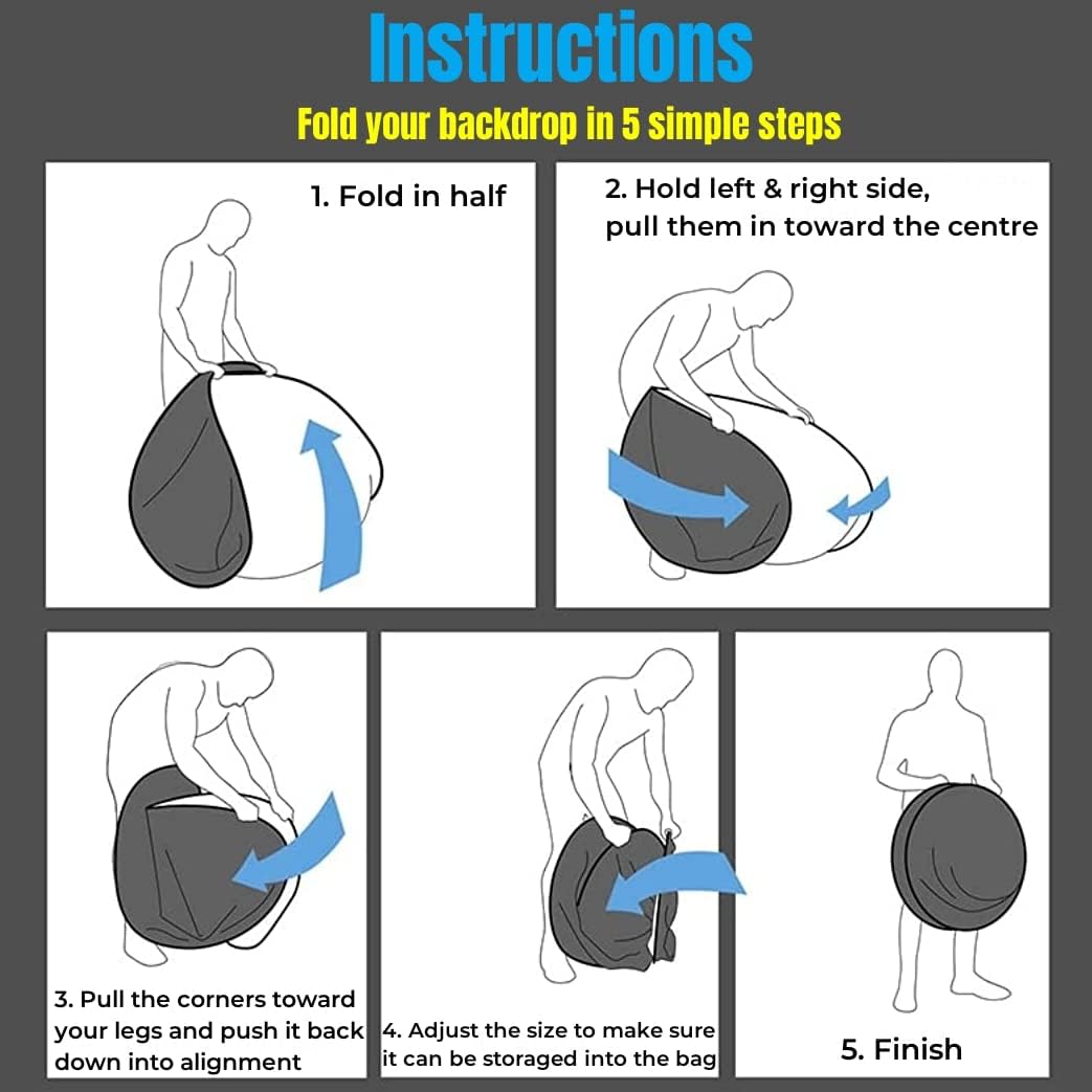 Blue Green Screen Backdrop Double Sided Collapsible Greenscreen Backdrop with Carrying Bag,Portable Pop Up Green Screen Background for Streaming Webcam (Blue & Green, 47.2 * 59.1")