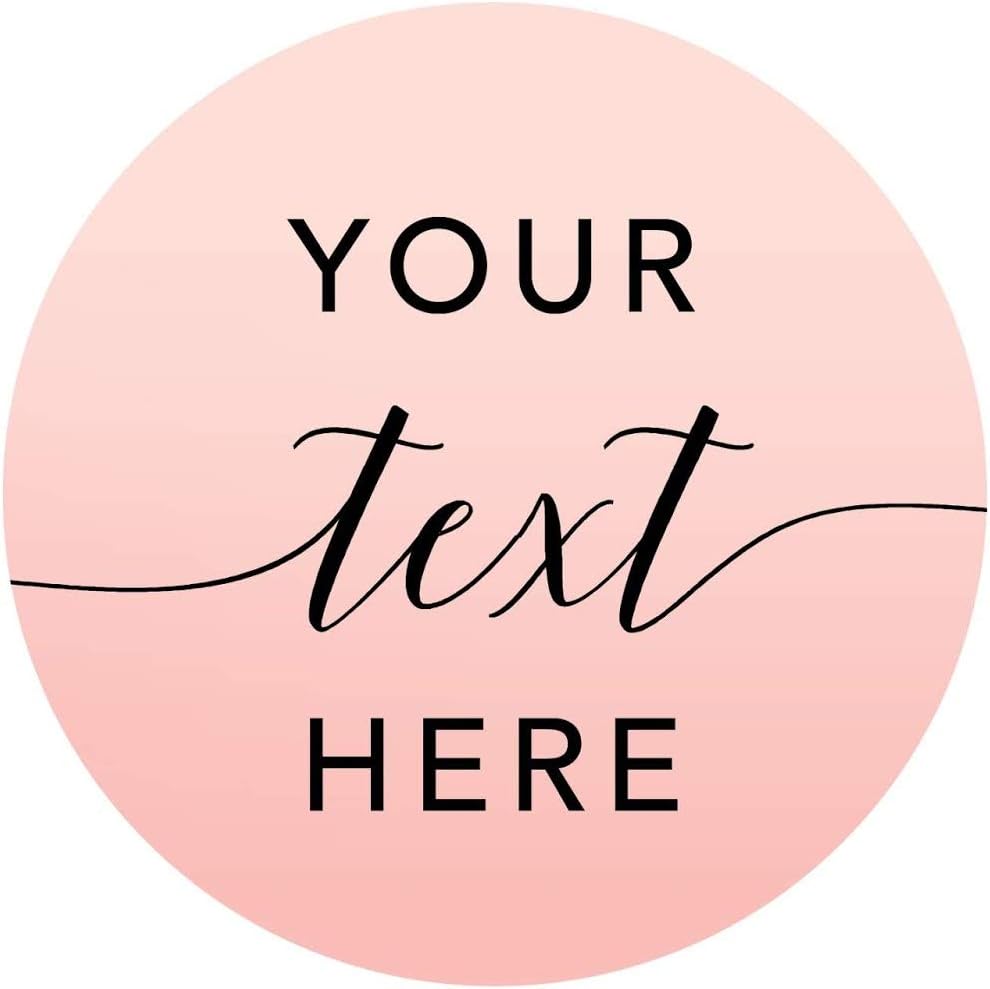 Andaz Press Personalized Blush Pink Rose Elegant Party Collection, Round Circle Label Stickers, Your Text Here, 40-Pack, Custom Favors Decor Envelope Seals