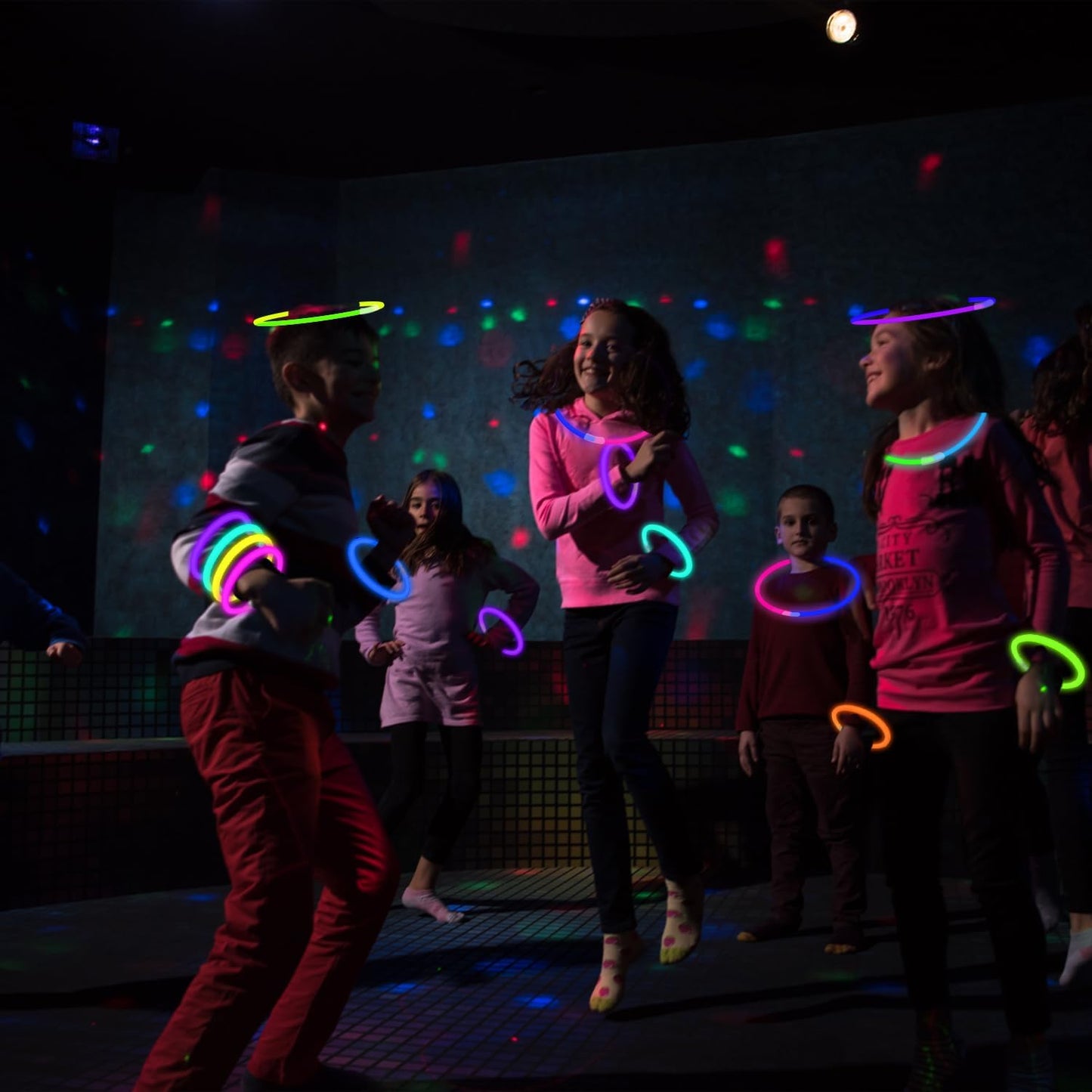 Halloween Glow Sticks Party Pack 8"-50, Light up Bracelets & Necklaces Accessories for Kids, Neon Glow in the Dark Party Favor Supplies Decoration for Birthday Camping Wedding Dance Parade Activities