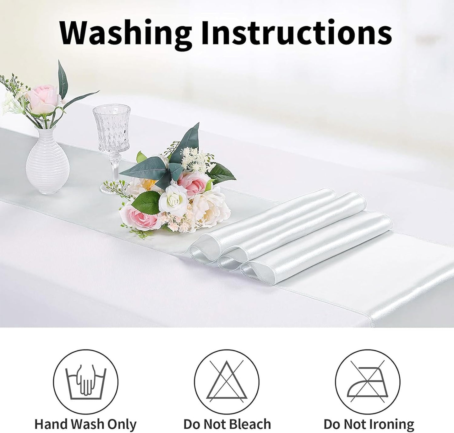 10-Pack Satin Table Runner Silver 12 x 108 inches Long, Table Runners for Wedding, Birthday Parties, Banquets Decorations(10 Pack, 12x108 Inch, Silver)