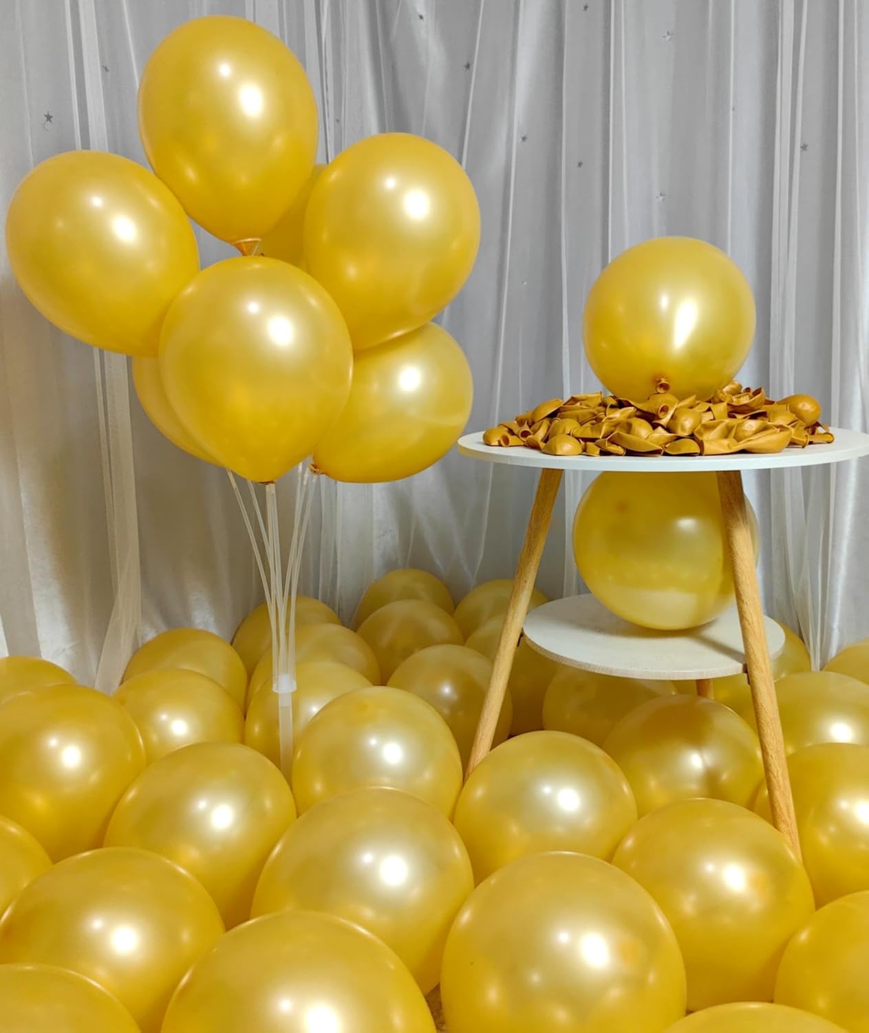 300 Pack Gold Balloons 12 Inch Pearlescent Golden Latex Party Balloon Bulk for Various Party Events Decorations