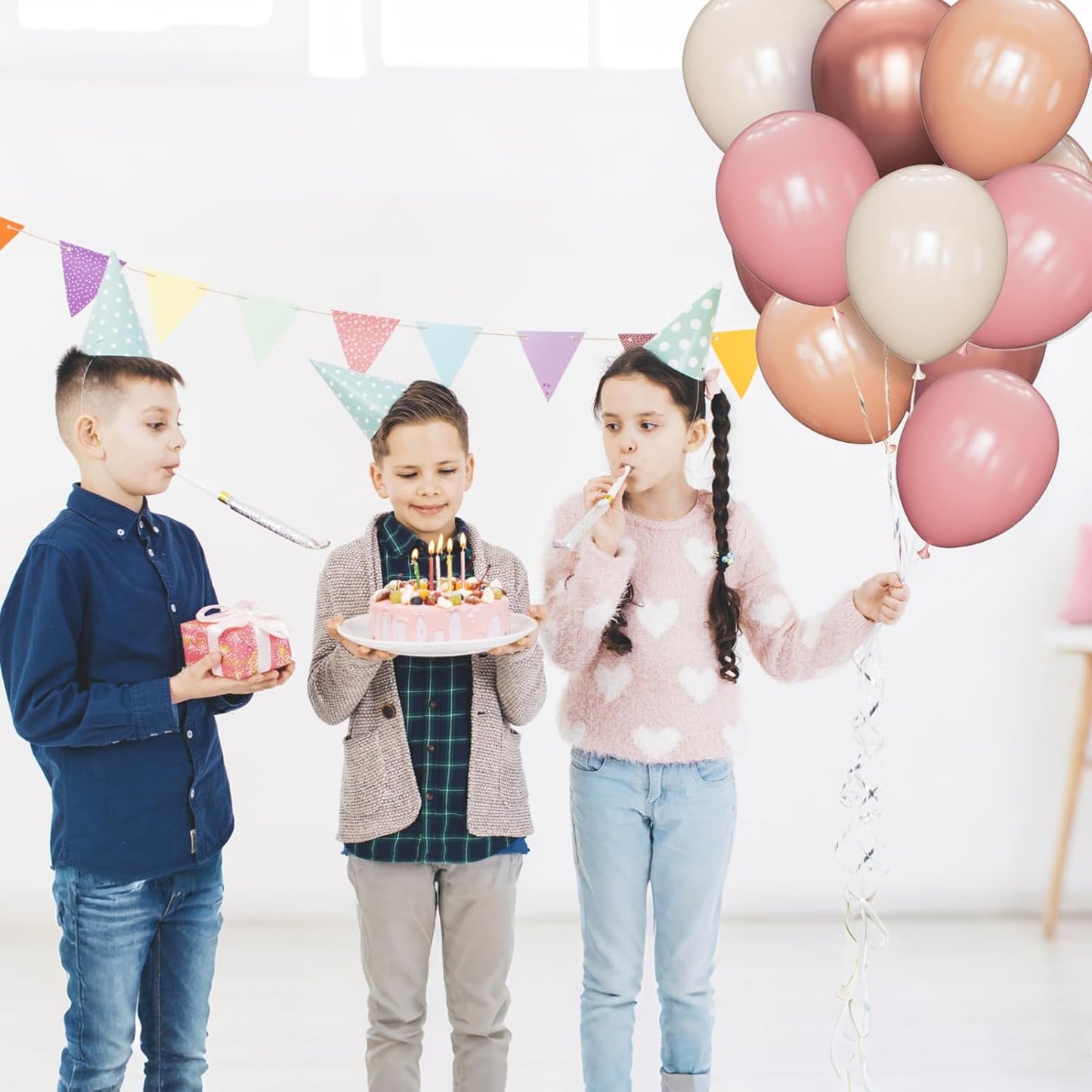 68 Pcs Retro Pink Nude Party Balloons 12Inch Dusty Pink Metallic Rose Gold Balloon Beige Blush Latex Ballons for Girls Birthday Wedding Baby Shower Party Decorations.