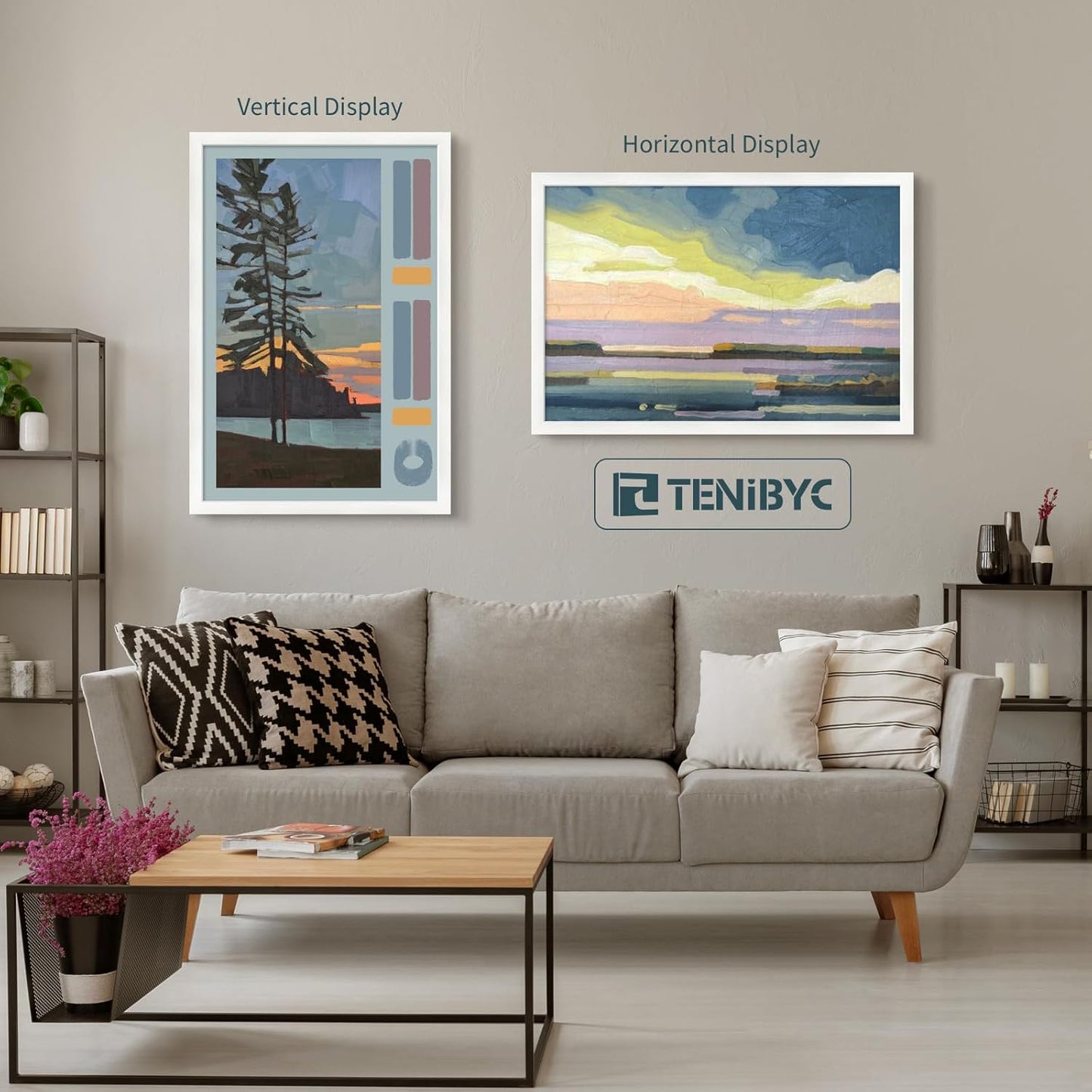 20x30 Poster Frame Set - 3 Pack, Textured White Solid Wood Picture Frame, Wall Gallery Frame - Wall Hanging