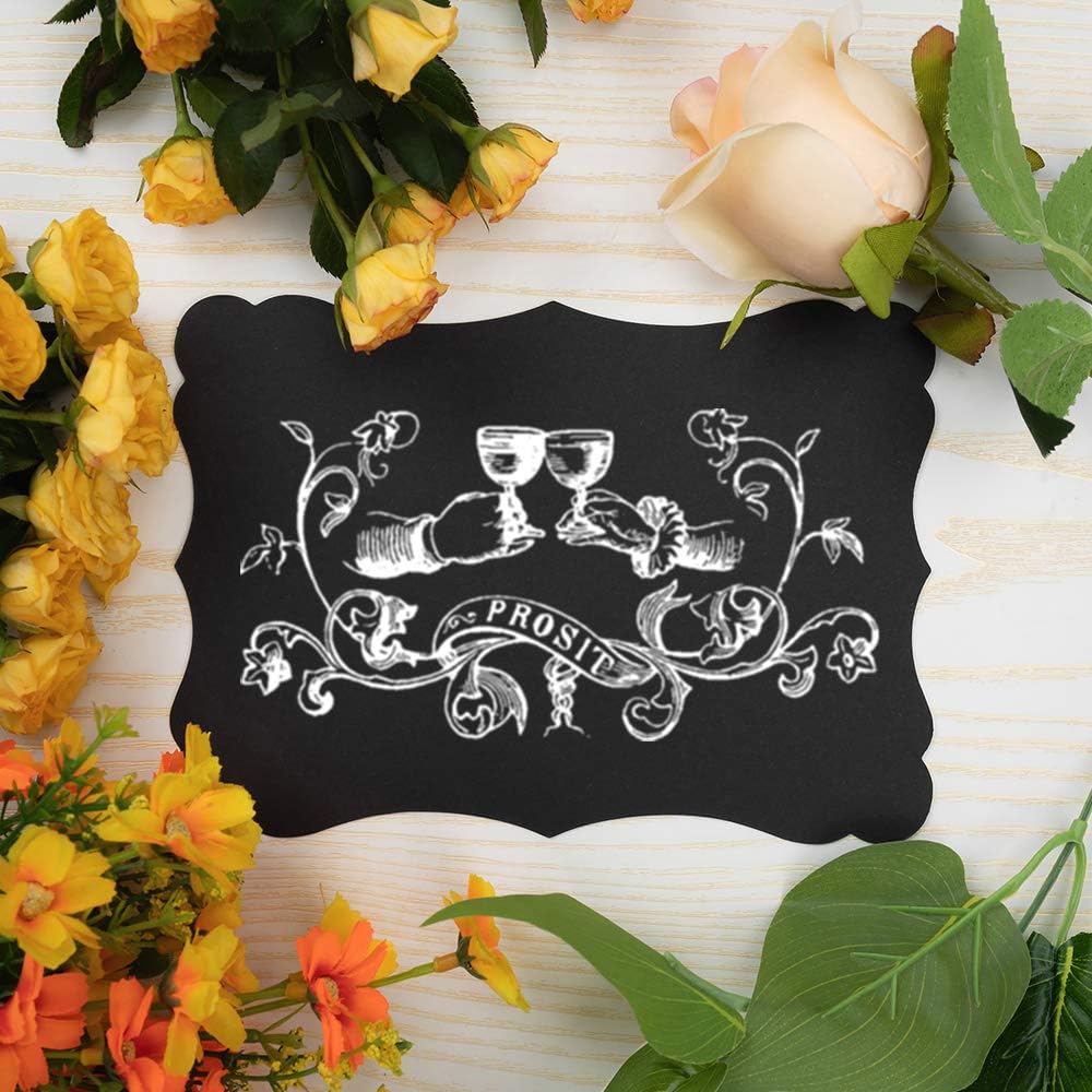 50 Pack Blank Kraft Cards Cardstock Thick Paper Brown Greeting Cards for DIY Gift Card Menus, Baby Shower and Wedding Invitations (Black, 5x7IN)