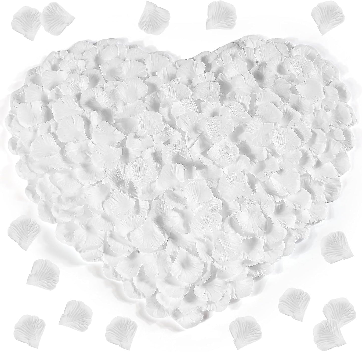 1000 Pcs White Rose Petals Artificial Silk Flower Petals Romantic Decorations for Wedding Engagement Birthday Event Anniversary Party Backdrop Supplies