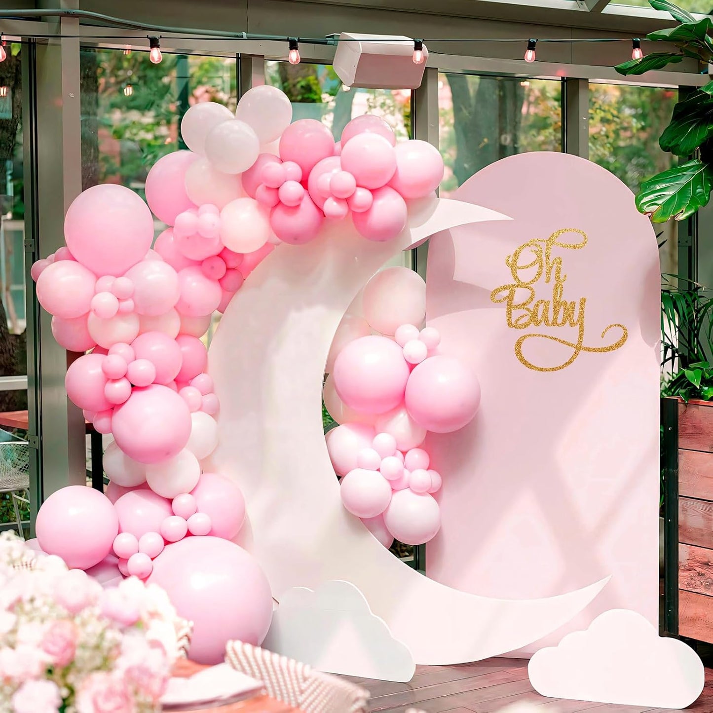110pcs Pastel Pink Balloons 12 Inch Light Pink Latex Balloon Garland Arch Kit for Birthday Baby Shower Anniversary Graduation Wedding Party Decorations