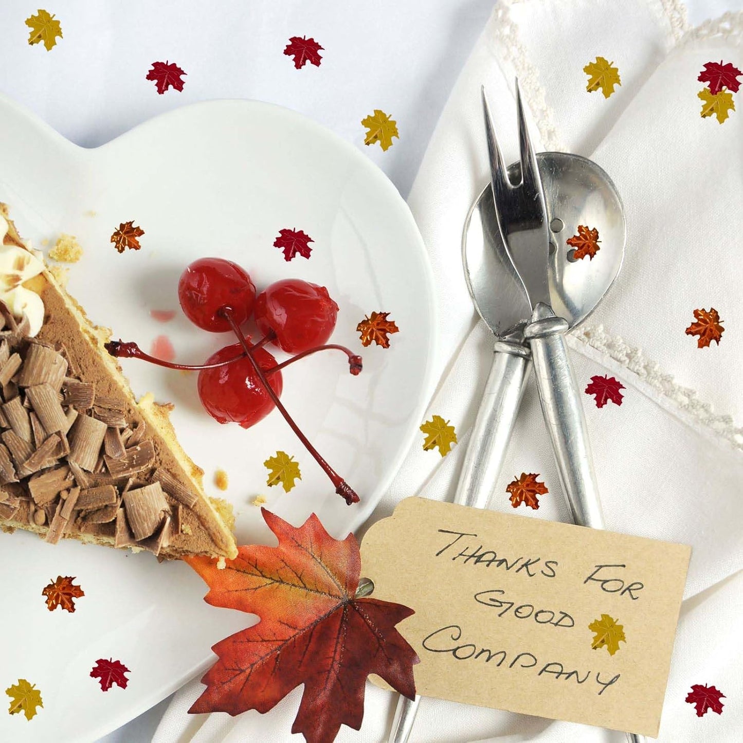 Fall Maple Leaf Confetti, Thanksgiving Metallic Foil Confetti Autumn Colors Party Decorations Leaves Sequins Table Scatter Centerpiece Sprinkles for Fall Party Supplies Decor