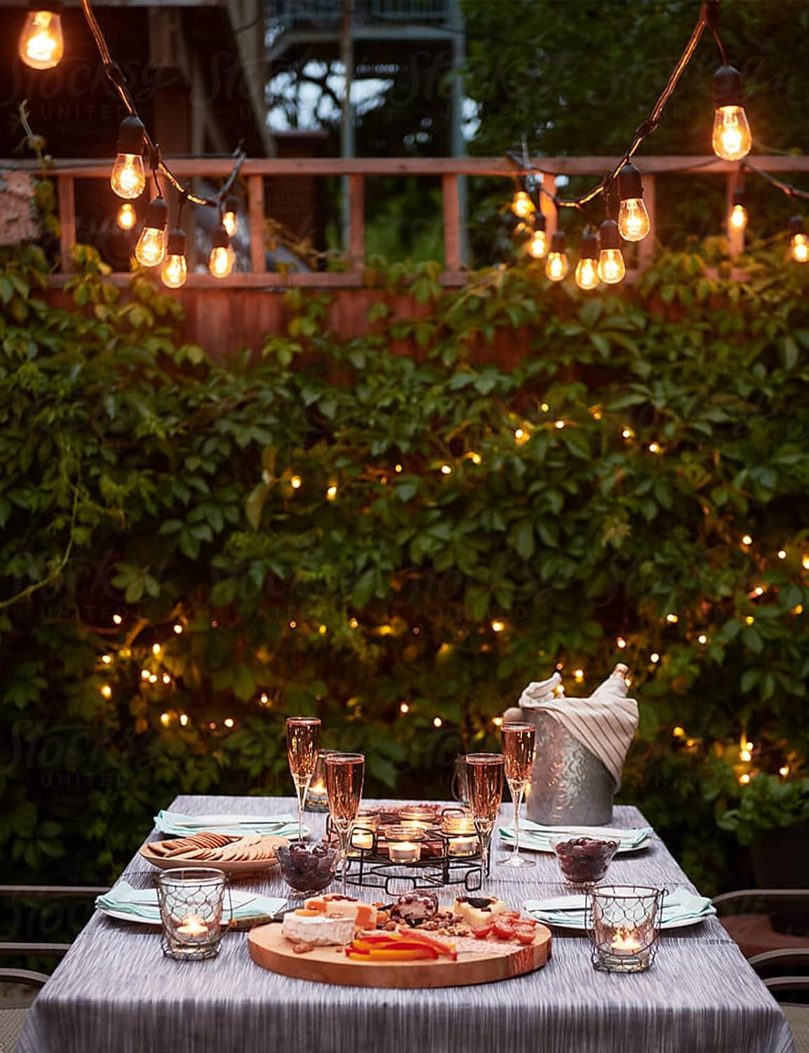 Svater Outdoor String Lights 150FT, E26 Socket, 48pcs S14 Shatterpoof Bulbs, 1 Watt Dimmable 2700K Warm White, IP65 Waterproof Commercial Grade Patio Lights(3 Pack X 50FT)