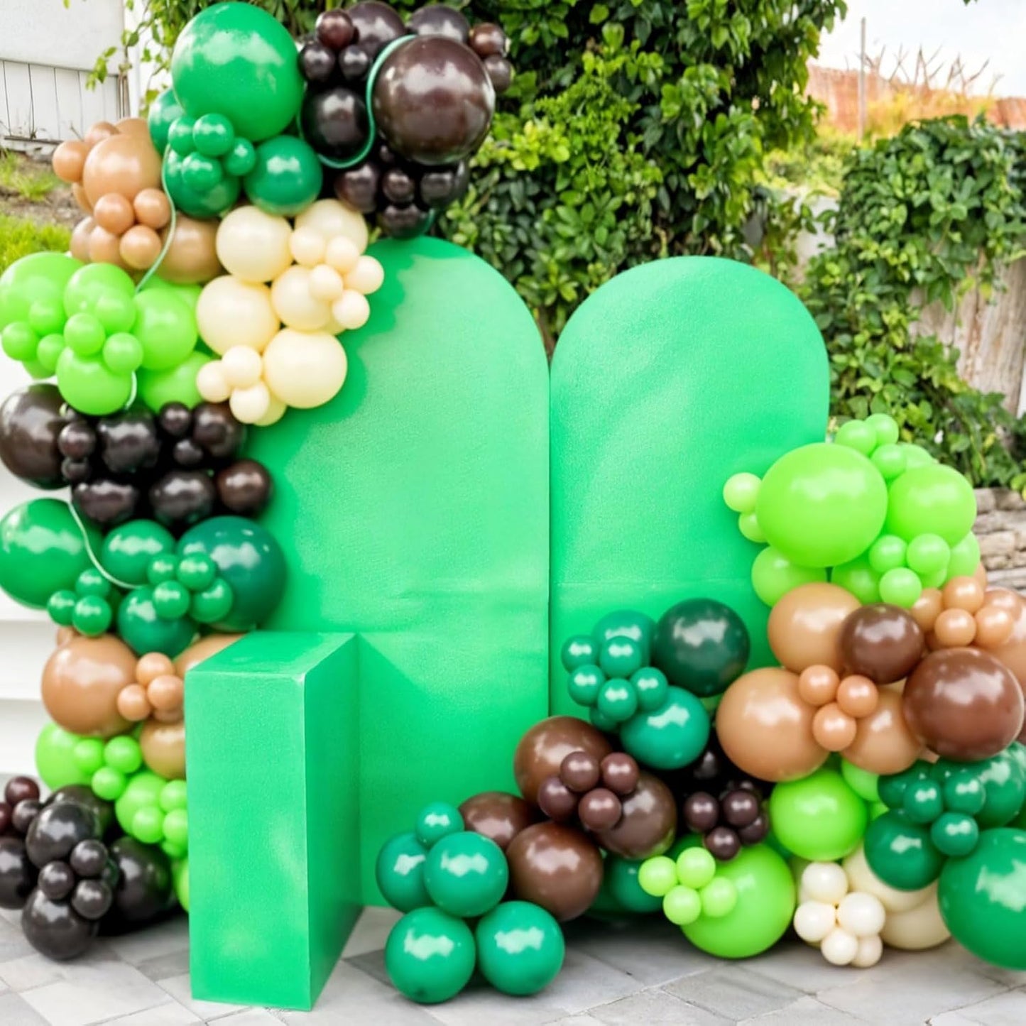 Dark Green Brown Balloons, 12 Inchs Avocado Sage Green Black Latex Balloons for Boys Kids Video Theme Jungle Safari Game Party Baby Shower Wedding Grauation Birthday Decorations