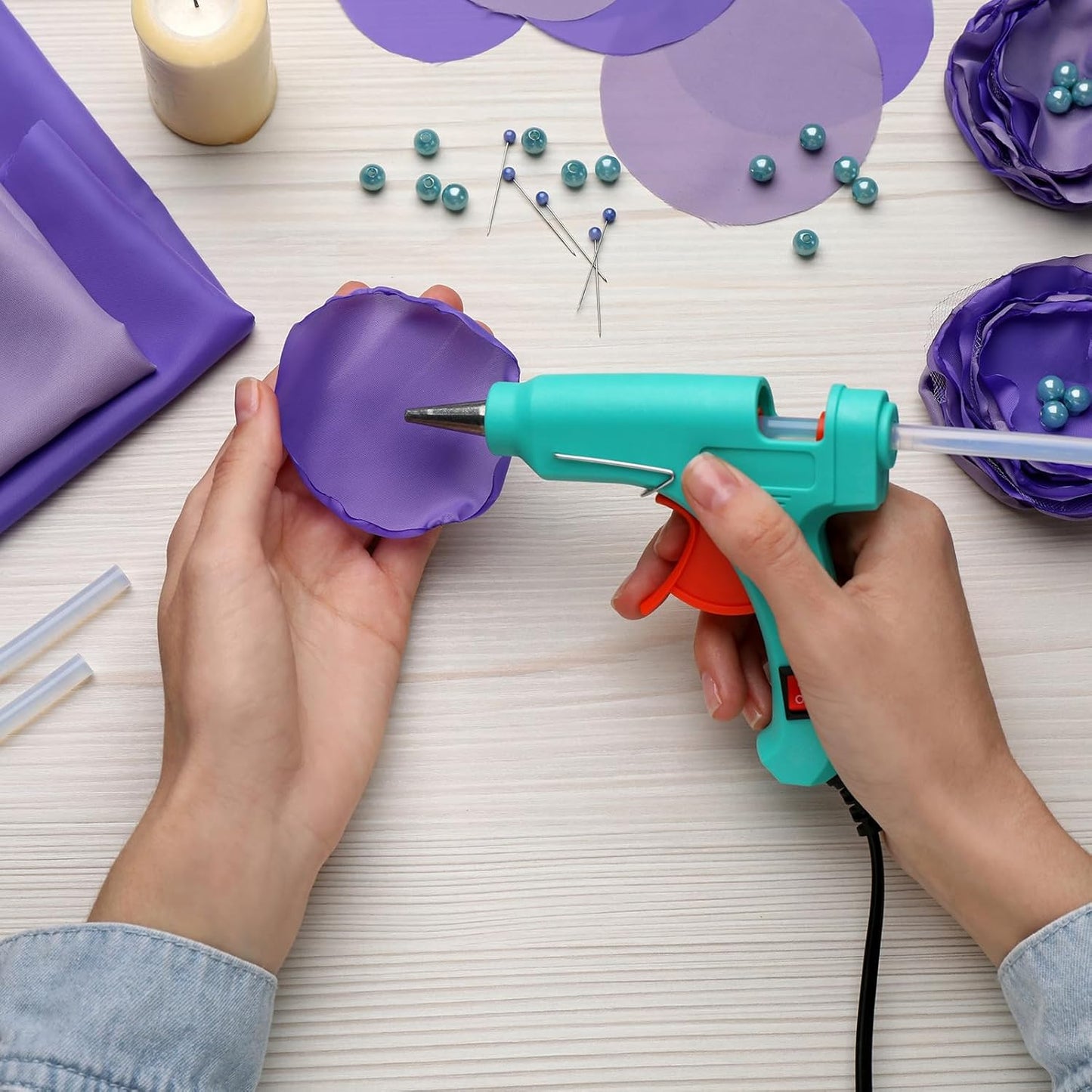 uxcell 20pcs Hot Glue Sticks for Glue Gun 11mm/0.43-inch x 4-inch Mini Hot Melt Adhesive Glue Stick Bright Blue