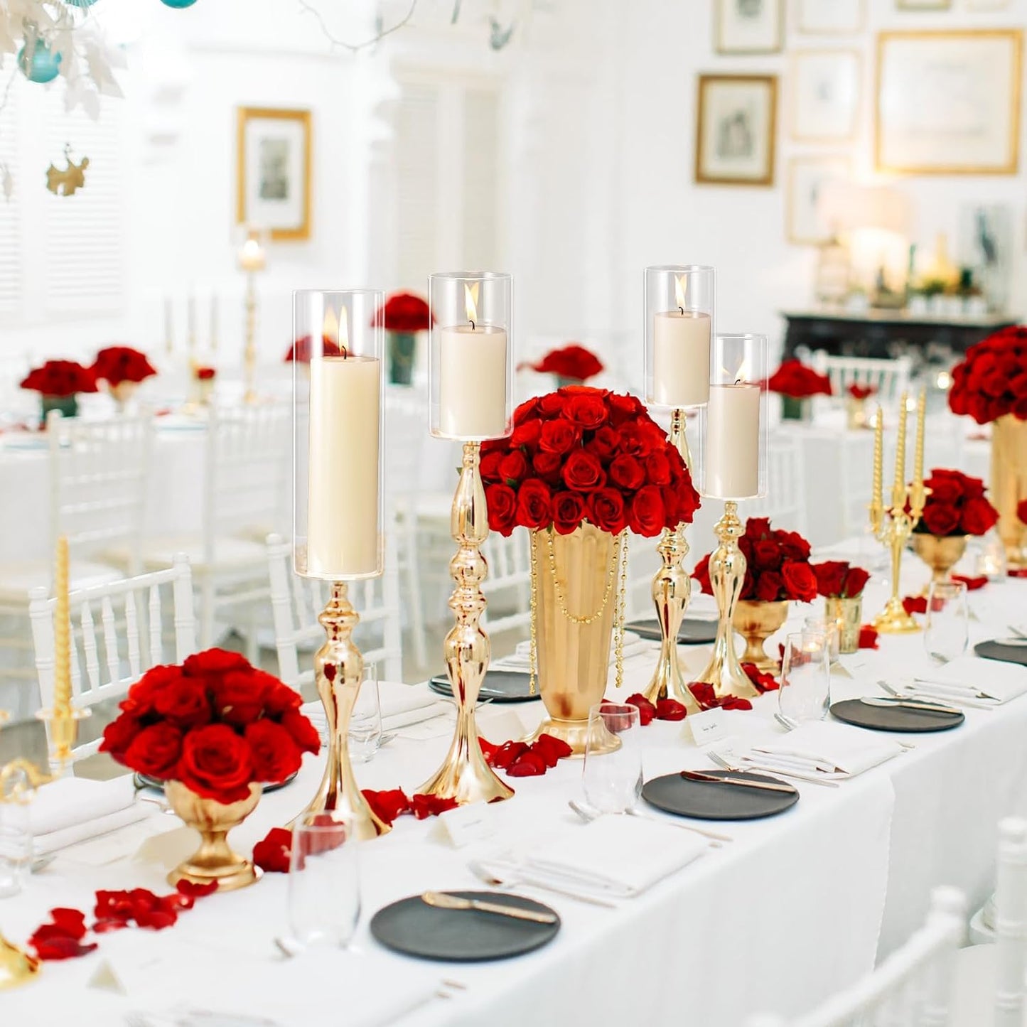 Thin Glass Cylinder Vases 2.5''/3.3'' Diameter 2mm Wall Thickness Clear Flowers Vase Hurricane Floating Candles Holders for Table Centerpieces Wedding Decor(2.5'' X 5'',6'',8'',36 Pcs)