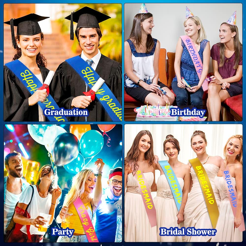 16 Pcs Sash Blank Satin Sash Light Pink Sash Party, Bride To Be Sash, Plain Sash, Diy Sash Sashes For Pageants, Birthday, Party, Graduation, Hen Party, Homecoming, Custom Sashes, Make Your Own Sash