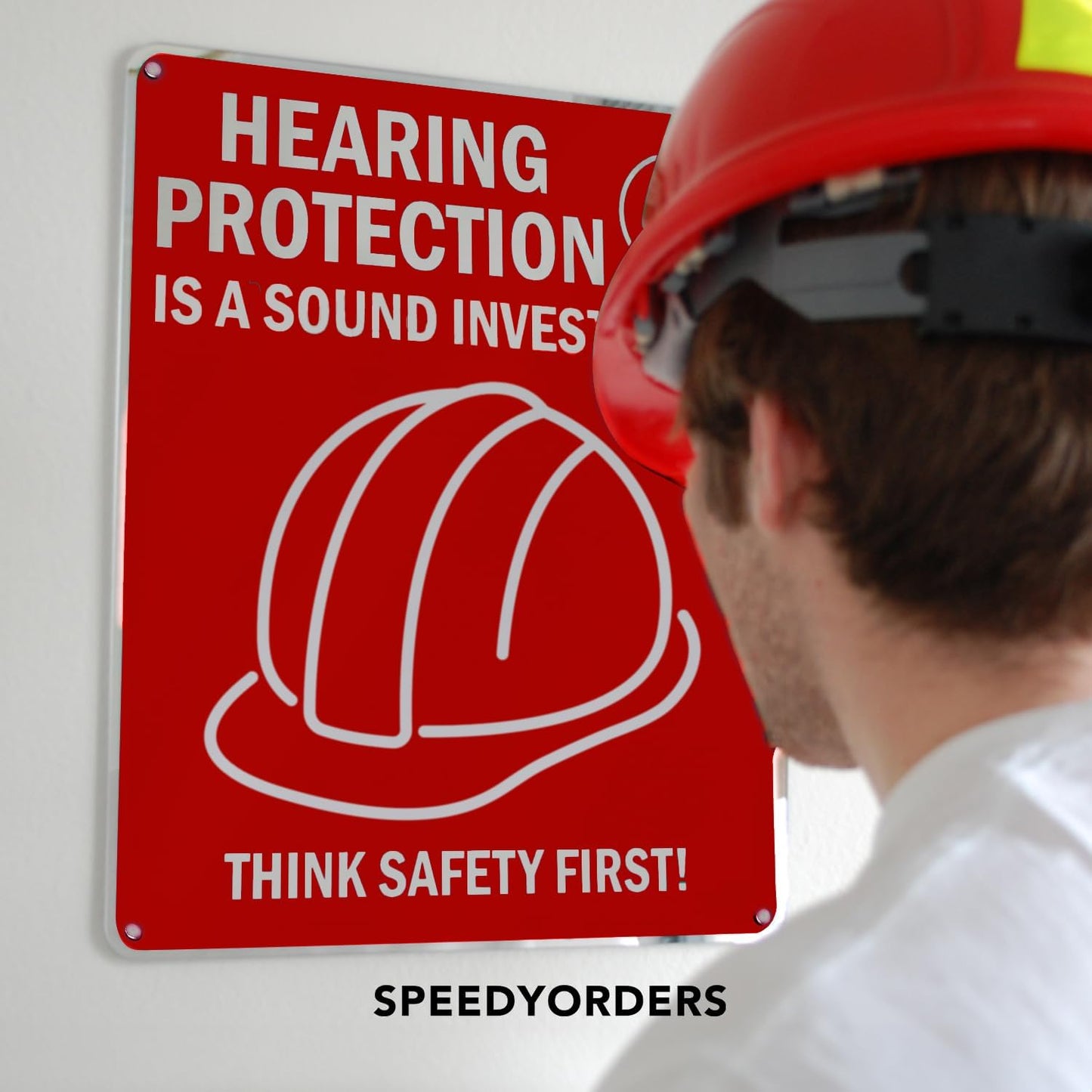 SPEEDYORDERS Custom Outdoor Metal Signs, Personalized Aluminum Signs, Customized Safety Signs, Metal Business Signs, Waterproof Outdoor Business Signs, White Aluminum (Red & White, 12x8 In)