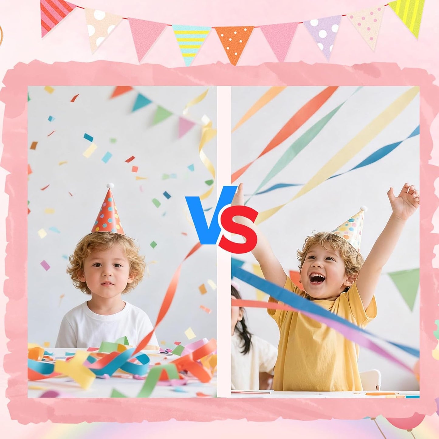 180 Pcs Hand Thrown Streamer Poppers Colorful, Confetti Streamers No Mess Paper Crackers Party Poppers for Birthday,Wedding,Celebrations,Graduation Party