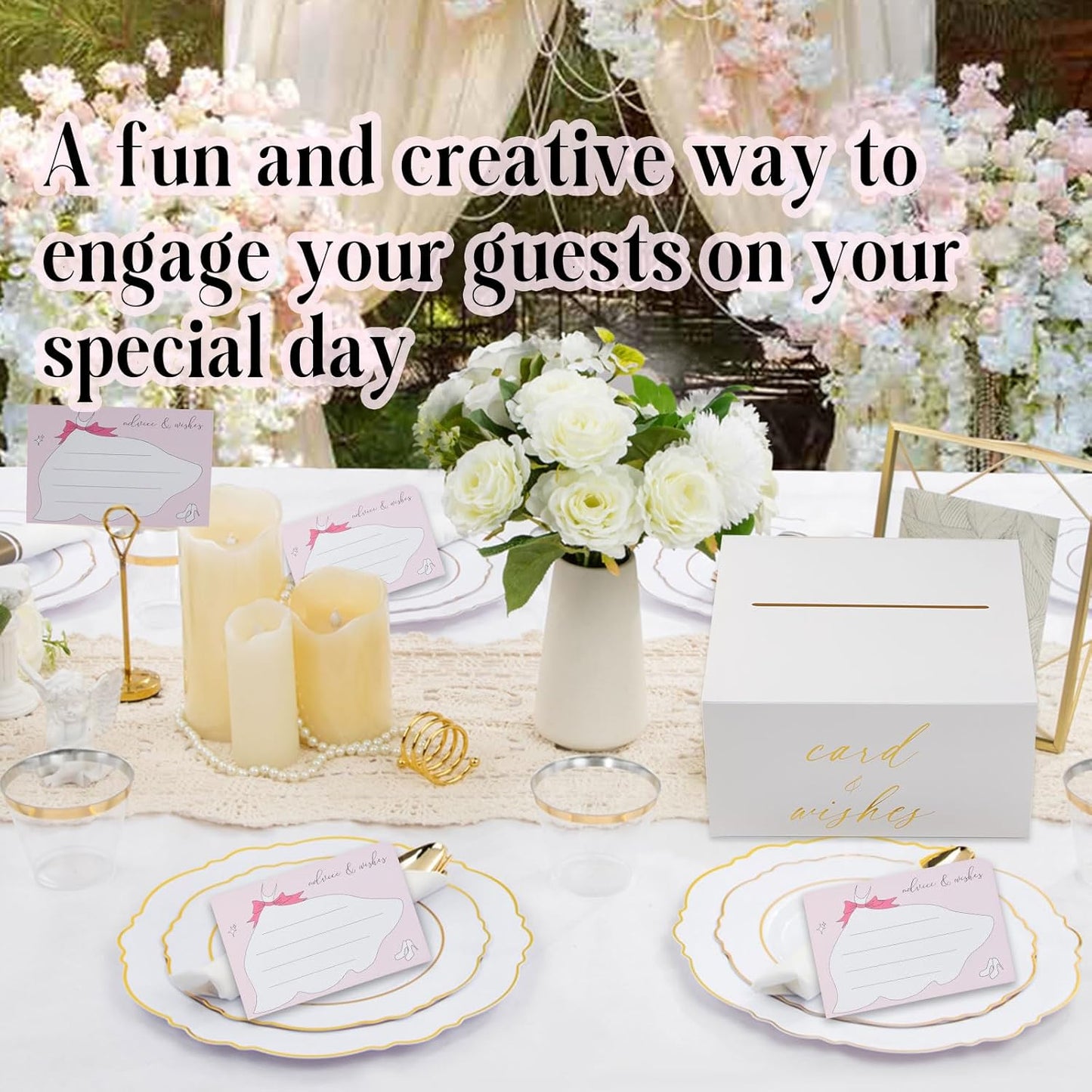 Bridal Shower Games Bridal Shower Advice Cards Wedding Games 50 Guests Advice and Wishes Dress Style