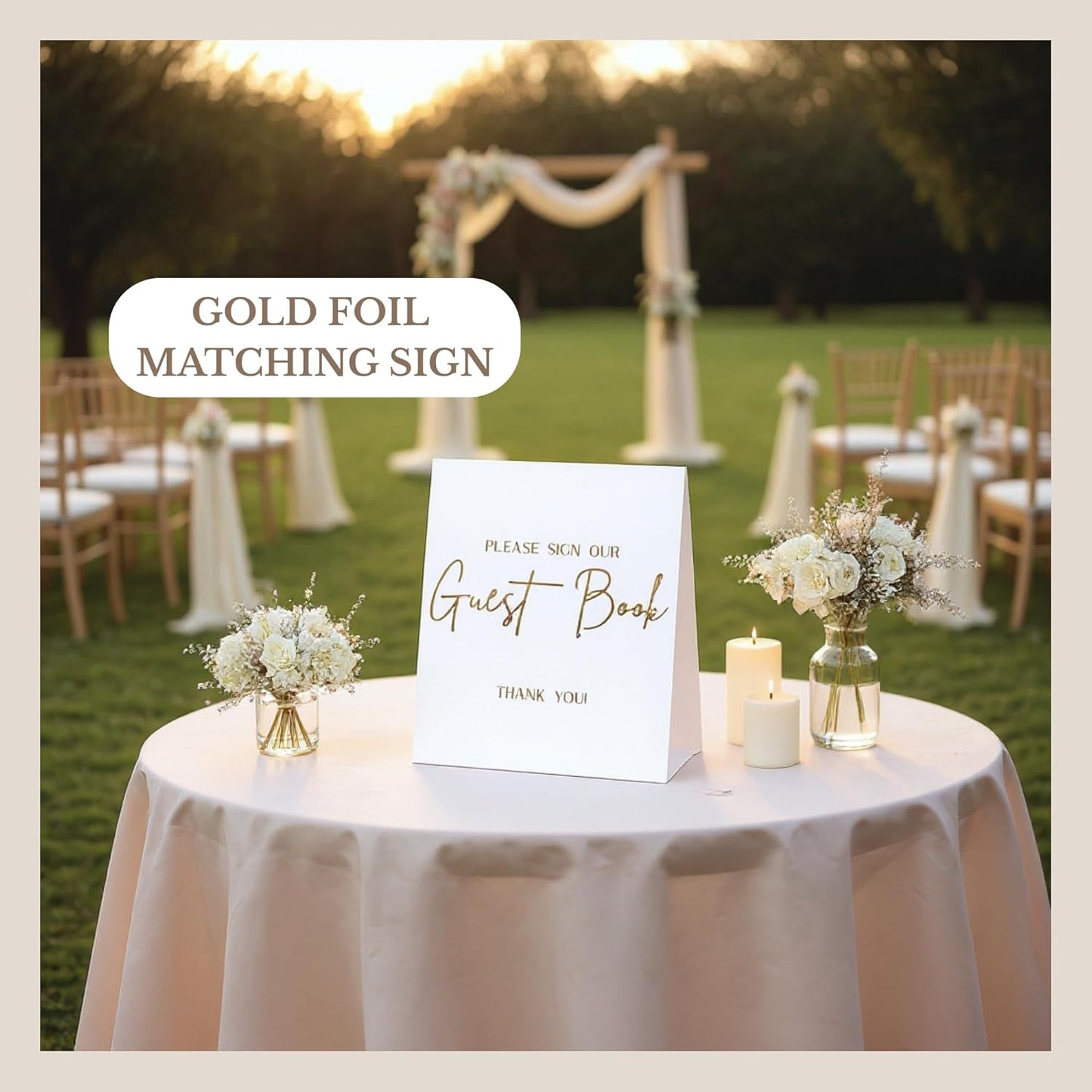 Wedding Guest Book for Guests to Sign, Elegant Wedding Guestbook Ideas, Sign in Book for Bridal and Baby Shower, Polaroid Guest Book, 100 Thick Lined and Blank Pages for Party, Wedding Books