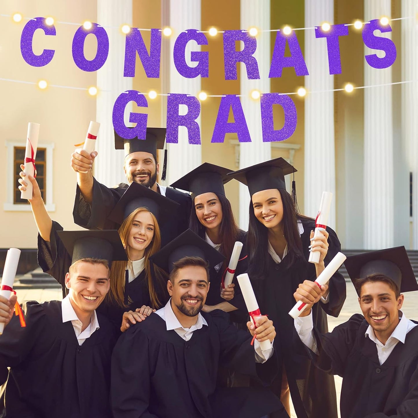 TaoBary 112 Pcs DIY Letter Custom Banner Glitter Customizable Banner Kit Including 107 Letters and Numbers 3 Rope for Valentine Birthday Party(Purple)