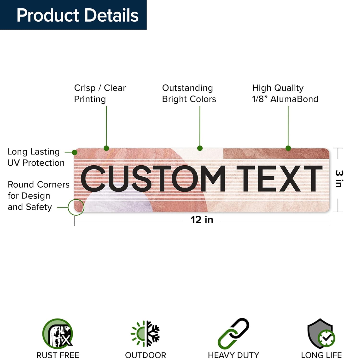 Custom Sign, Custom Street Sign, 11 Font Colors, 13 Font Styles, 4 Hole Options, 22 Sizes, 3x12 Inches, Rust Free DiBound, Fade Resistant, Made in USA by My Sign Center (Mid-Century Modern 1)
