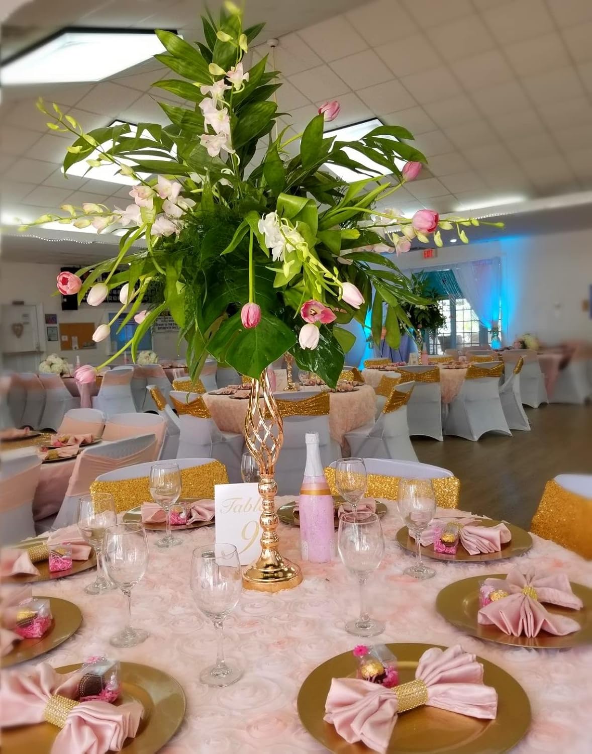 Wedding Centerpieces for Reception Tables, Twist Candleholder Stands, Flower Arrangement Vases, Metal Centerpieces for Wedding Road-Leading Party Home Decor