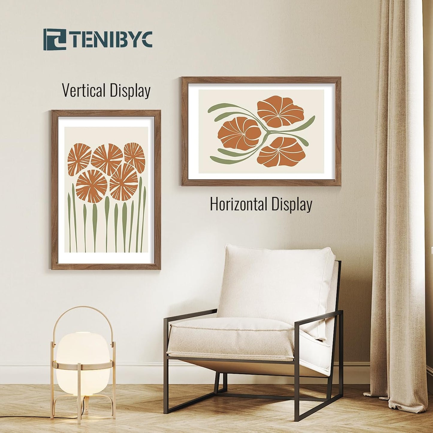 20x30 Poster Frame 4 Pack - Walnut, Brown Wood Picture Frame, Dissplay Photos, Posters and Puzzles, Horizontal or Vertical Wall Hanging