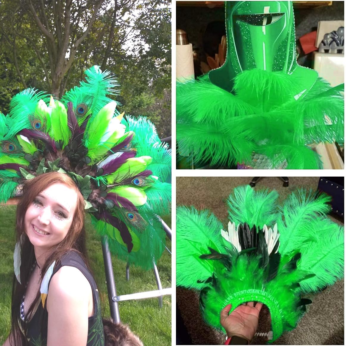 Ballinger Craft Green Ostrich Feathers - 24pcs 8-10inch Feathers for Vase, Wedding Party Centerpieces Mardi Gras Decorations and Home Decor…