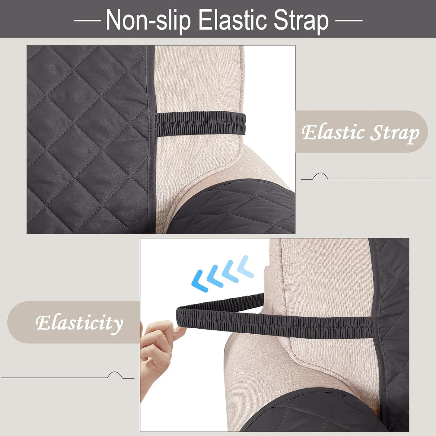 Reversible Loveseat Sofa Covers Couch Cover Furniture Protector for 2 Cushion Couch Sofa(Loveseat,Dark Grey/Light Grey)