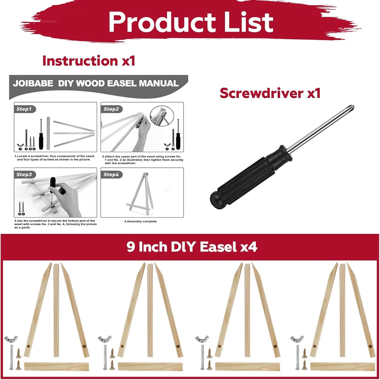 10 Pack 9 Inch Wooden Easel Stand, Portable A-Frame Tabletop Display Easel for Painting, Canvas, Signs,Photos, Art Easel for Kids, Students, Beginners(Need Assemble)