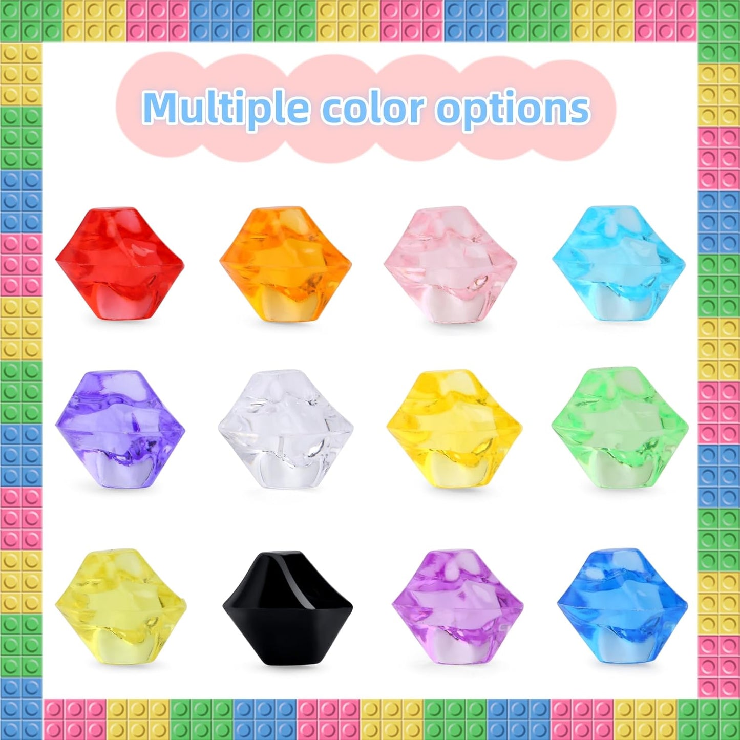 YATOJUZI 500pcs Fake Ice Cubes Red Acrylic Crushed Rocks Vase Fillers Plastic Diamonds Gems for DIY Party Wedding Centerpiece Table Scatter Prop Display 0.5" (Only Red)