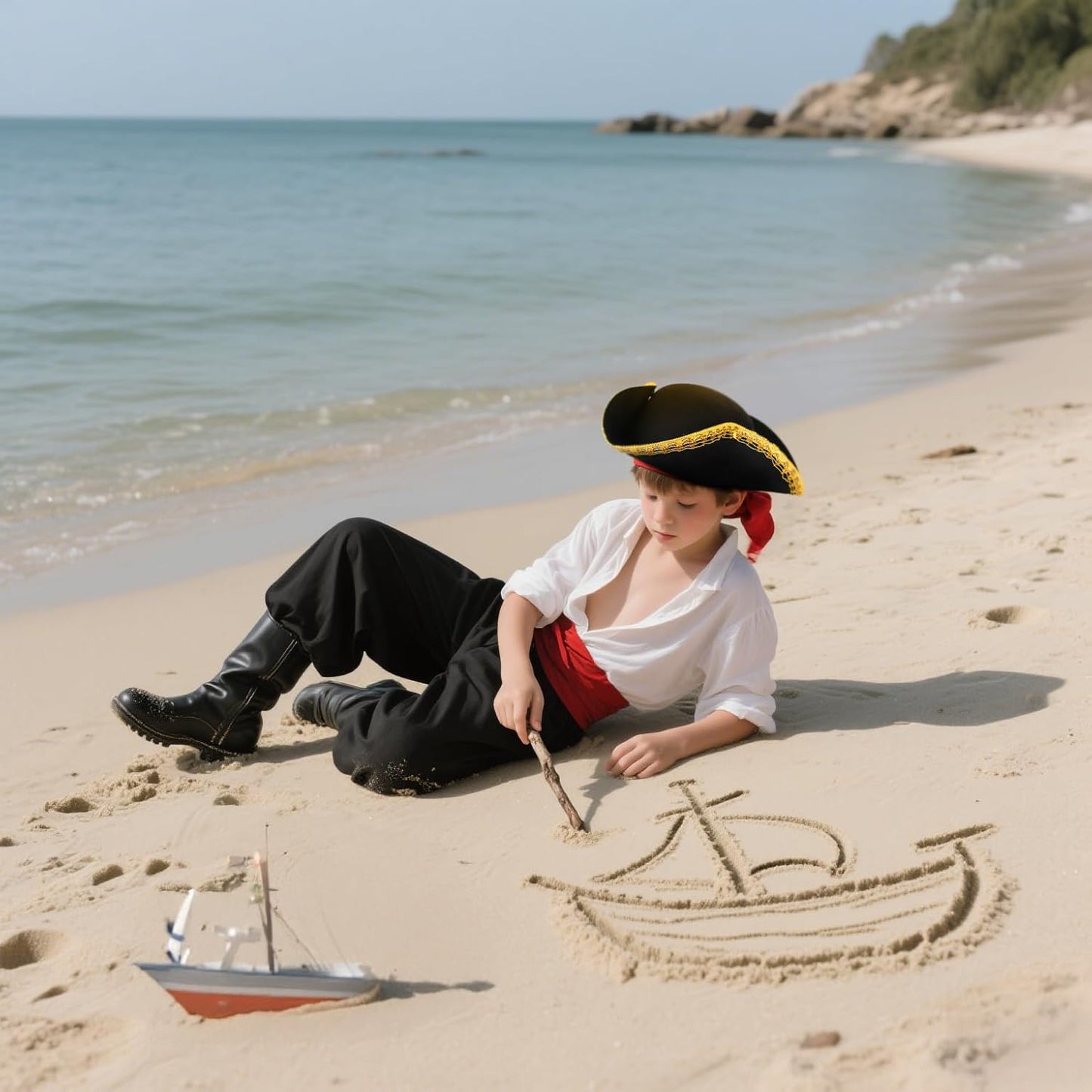 HOMELEX Pirate Hat for Kids Colonial Tricorn Halloween Adult Revolutionary war Costume Accessory