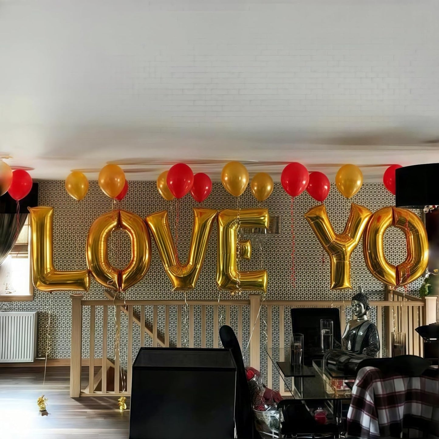 Gold Alphabet Balloons, 40 Inch Custom Name Balloons, Self Inflating Helium Foil Letters for Men Birthday Party Decorations