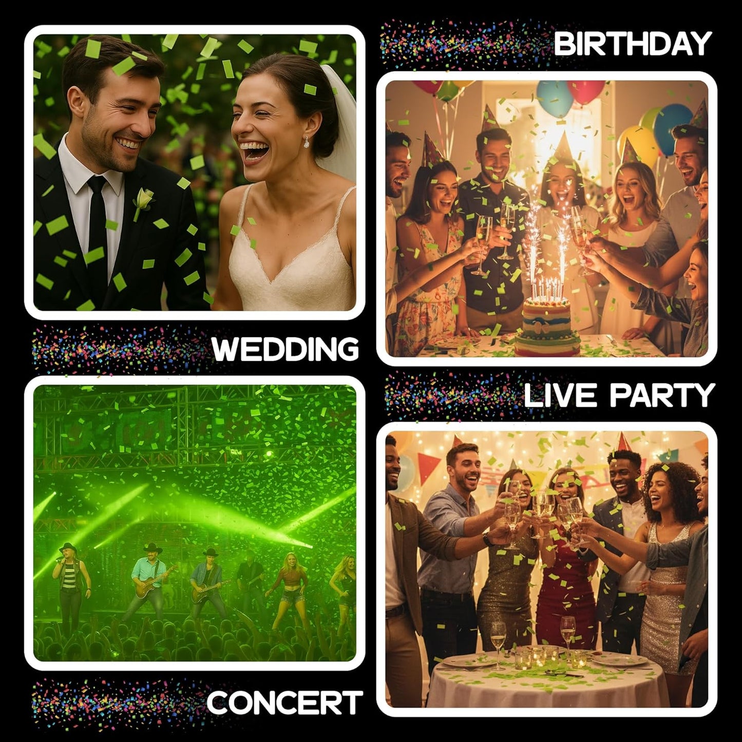 Ultimate Confetti, Light Green Biodegradable Confetti - Rectangular Flame-Resistant Tissue Paper Confetti for Cannon and Launcher use – Best for Gender Reveal, Parties, and Concerts - 20 lb, 320 oz