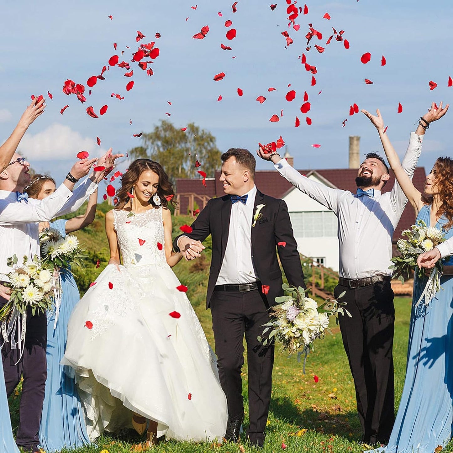 300pcs Artificial Red Rose Petals for Romantic Night Flower Girl Silk Flower Petals for Wedding Aisle Table Centerpieces Confetti Party Favors Table Decoration(Red)