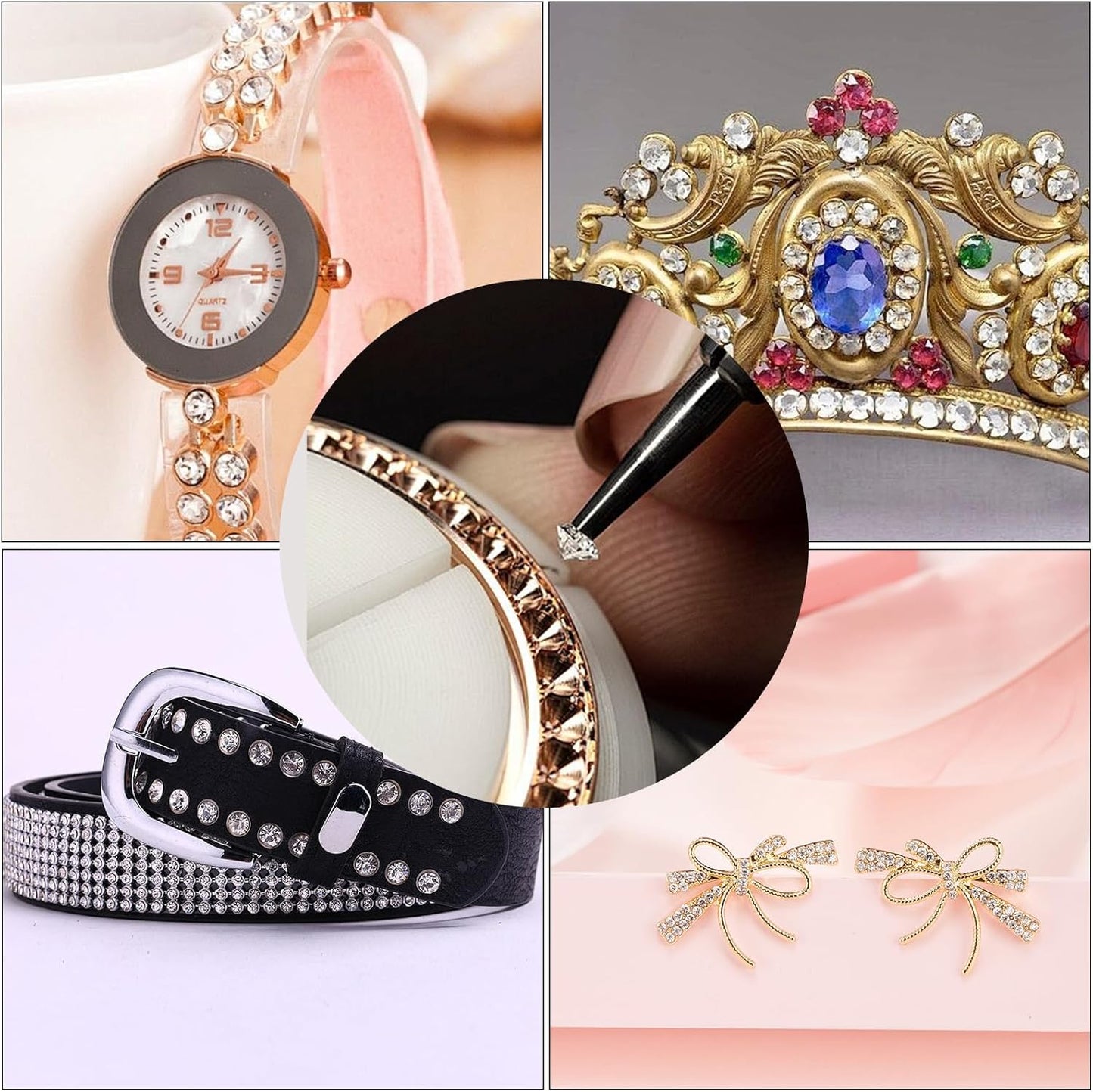 10000Pcs Crystal Acrylic Diamond Fake Gems Vase Filler, 4.5mm Faux Diamonds for Table Scatter Wedding Party, Bridal Shower, Birthday Decoration, Light Pink