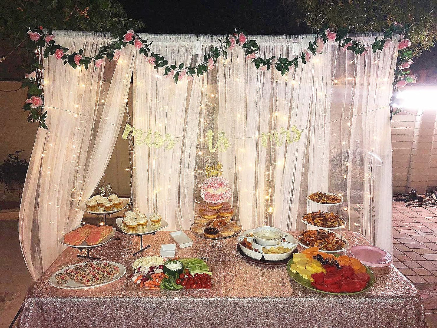 UKELER 2 Pack Artificial Flower Garland Rose Floral Vines Artificial Flowers Hanging Rose Flower Plants for Garden Craft Home Decor, Orange