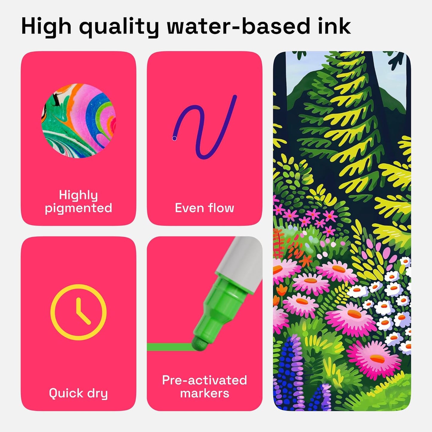 ARTISTRO Vibrant Acrylic Paint Markers for Rock, Fabric, Glass, Wood, Paper, Ceramic, Canvas & More - 48 Dual-Tip Paint Pens (Dot & Fine) - Quick Dry, Teacher Classrooms Must Have, Drawing Markers